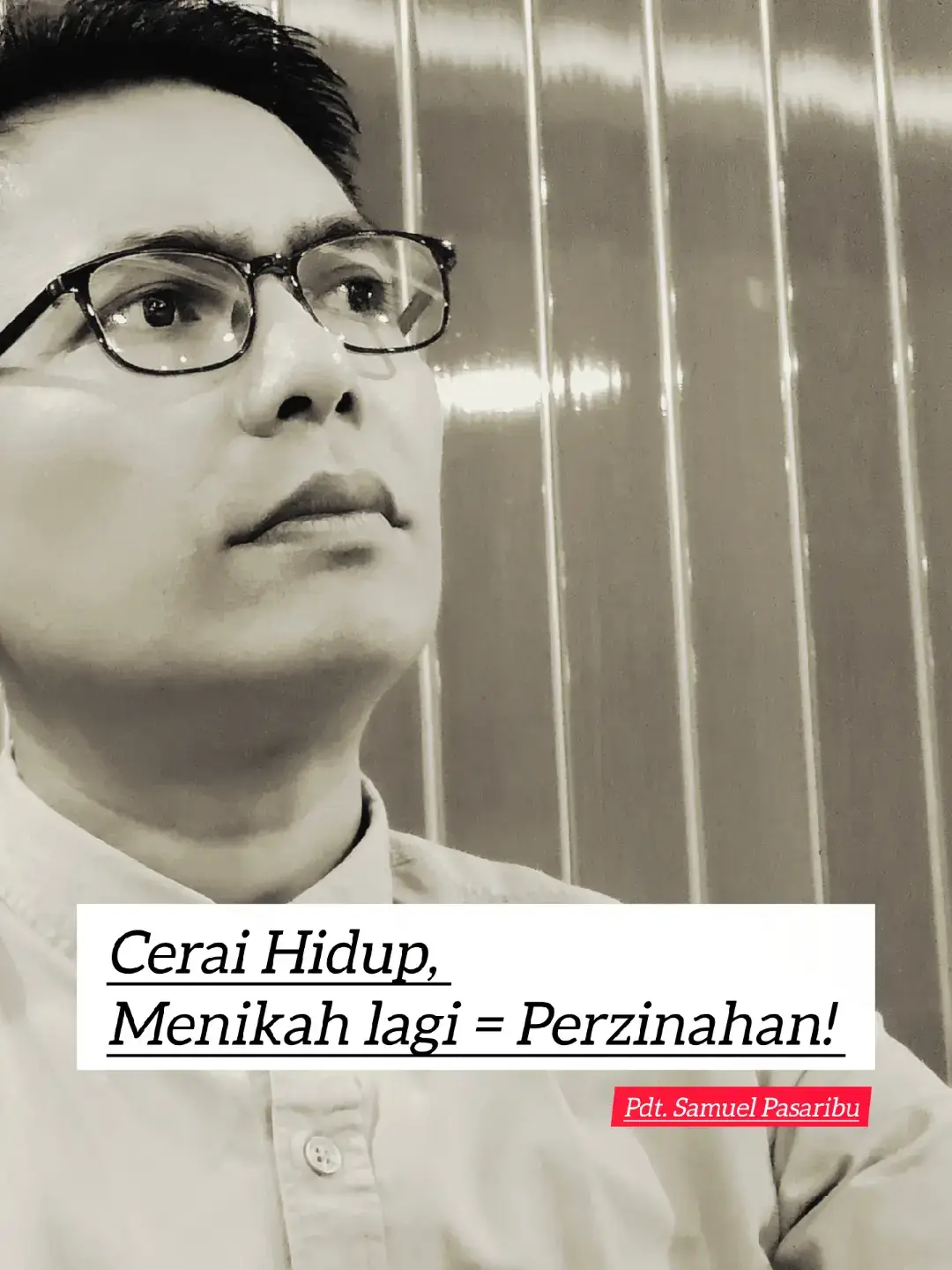 Jika Anda cerai hidup, INGAT: TIDAK BISA menikah lagi!  Hidup sendirian dalam ketaatan  atau menikah lagi dalam pelanggaran. Dunia modern menganggap perceraian dan menikah ulang sebagai hal biasa, tetapi gereja dan orang percaya tidak boleh terbawa arus tersebut. Sebaliknya, kita harus kembali ke firman Tuhan dan memegang teguh prinsip bahwa pernikahan adalah kudus, bersifat permanen, dan hanya bisa diputuskan oleh kematian, bukan oleh keputusan manusia. Pernikahan Adalah Perjanjian Seumur Hidup.  Firman Tuhan menyatakan sejak awal bahwa pernikahan bukan sekadar kontrak sosial, tetapi perjanjian kudus di hadapan Allah. “Sebab itu laki-laki akan meninggalkan ayah dan ibunya dan bersatu dengan isterinya, sehingga keduanya menjadi satu daging.” — Kejadian 2:24 Yesus menegaskan kembali prinsip ini: “Apa yang telah dipersatukan Allah, tidak boleh diceraikan manusia.” — Markus 10:9. Pernikahan adalah penyatuan yang tidak bisa dibatalkan manusia semaunya. Ketika dua orang sudah menjadi satu daging, mereka dipanggil untuk saling setia sampai akhir hayat. Cerai Hidup Bukan Izin untuk Menikah Lagi.  Yesus menyampaikan dengan sangat tegas: “Barangsiapa menceraikan isterinya, lalu kawin dengan perempuan lain, ia hidup dalam perzinahan terhadap isterinya itu. Dan jika si isteri menceraikan suaminya dan kawin dengan laki-laki lain, ia berbuat zinah.” — Markus 10:11–12. “Setiap orang yang menceraikan isterinya lalu kawin dengan perempuan lain, ia berbuat zinah; dan barangsiapa kawin dengan perempuan yang diceraikan suaminya, ia berbuat zinah.”— Lukas 16:18. Artinya jelas: cerai hidup tidak membuka pintu untuk menikah lagi. Siapa pun yang melakukannya, menurut Yesus sendiri, sedang hidup dalam dosa perzinahan. Hanya Kematian yang Membebaskan untuk Menikah Lagi.  Ajaran Rasul Paulus dalam hal ini sangat eksplisit: “Isteri terikat selama suaminya hidup. Jika suaminya telah meninggal, bebaslah ia untuk kawin dengan siapa saja yang dikehendakinya, asal orang itu adalah seorang yang percaya.” — 1 Korintus 7:39 Jadi, kematian pasangan adalah satu-satunya alasan Alkitabiah yang membebaskan seseorang untuk menikah kembali. Selain dari itu, tidak ada pembenaran untuk menikah ulang. Beberapa orang menggunakan Matius 5:32 dan Matius 19:9 untuk membenarkan pernikahan ulang: Matius 5:32 : 