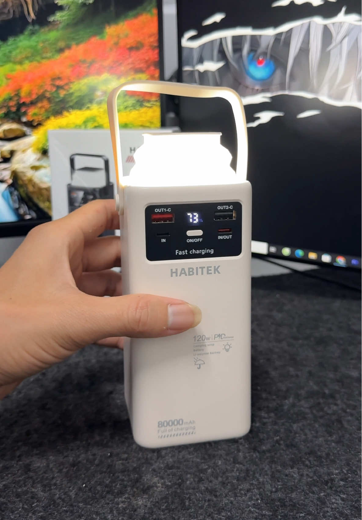 Trạm sạc dự phòng dung lượng 80000mAh Habitek #sacduphong #sacnhanh 