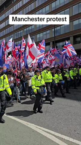 Manchesters protest Hundreds of people have gathered in Manchester city centre today - Saturday - for a march and rally. It's been organised by Britain First, with counter-protests also taking place. #manchester #piccadillygardens #charlieveitch #piccadilly #0161 #uk #protest #thatmancunian #britain #reformuk #england 