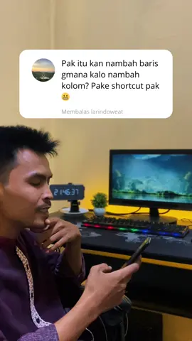 Nih cukup tekan Alt + I + C lalu tekan F4 dan kolom baru langsung muncul di samping baris aktif. Lebih cepat, lebih rapi, lebih profesional! ⚡️ 📘 Jangan lupa, eBook praktis Excel, Word, dan AI tools udah tersedia di bio ya — siap bantu kamu kerja lebih efisien 🚀