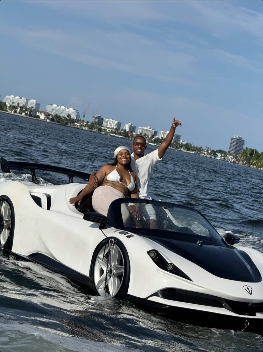 We had a time! The jetcar was 10x more fun than I ever imagined!! Thanks to Nice Waves Miami Rentals for making sure we had an amazing experience #jetcar #miami  #vacationvibes #marriage #marriedlife 