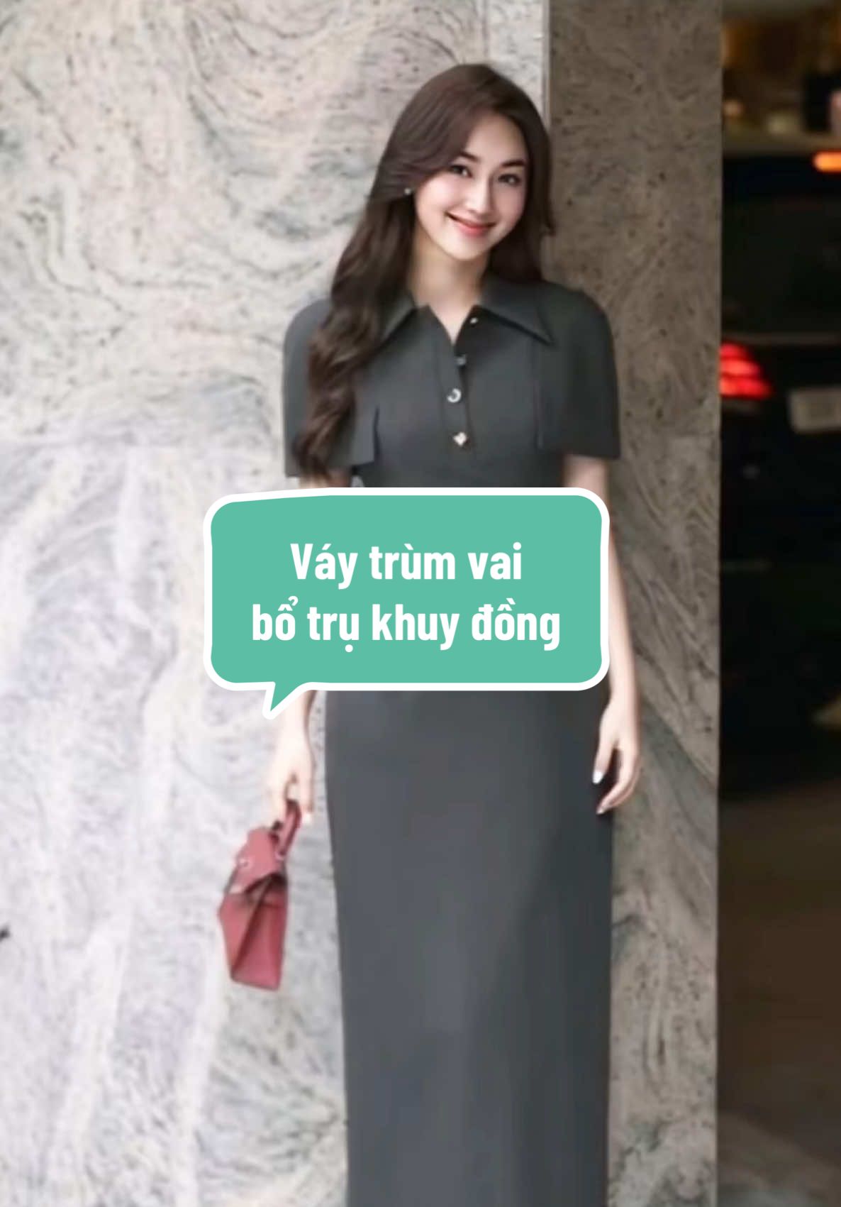 HAGOO Váy trùm vai bổ trụ khuy đồng #xuhuong #thoitrangnu #vayxinh #hago #vaycongso  