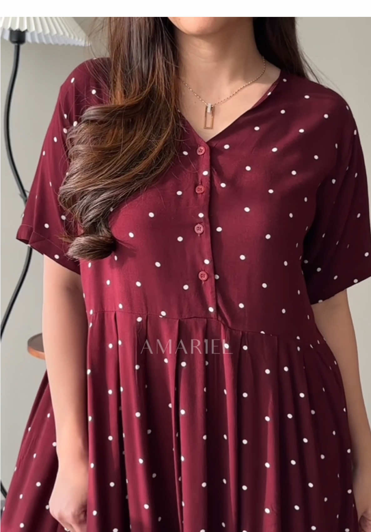 Valda by Amariel🥰❤️ Cakepnyaa warna Polka Wine bikin kulit jadi cerah😍😍😍 #amariel #amarieldaily #dress #daster #dressmidi #bumil #busui #amarieldaster #dasterrayon #dressrayon #dastermurah #dress #amarieldress 
