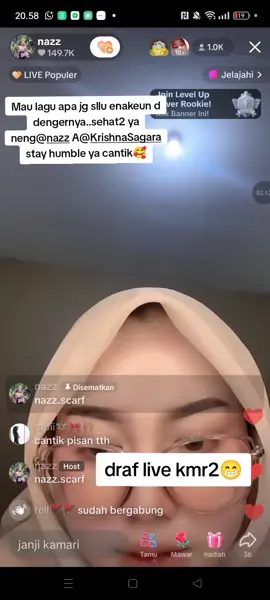 draft live kmr2(kembangmelati)sehat2 trs ya neng@nazz langgeng sllu SM A@Krishna Sagara sukses trs#lagusunda #couplegoals #foryoupage #smilechallenge #fypシ゚viral🖤tiktok #fyp 