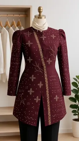 Atasan batik wanita modern lengan panjang #atasanbatik #batikmoderen #motifbatikterbaru #OOTD #fyodonggg 