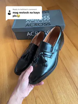 Replying to @feithtan finally nag-restock na po after ilang months!! #fyp #blackshoes #blackshoesformen 