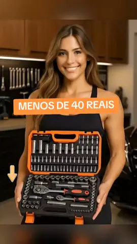 Memeta de ferramentas 46 peças! #maleta #46pecas #ferramentas #ferramentasmanuais #ferramenta #chavecatraca #carro #moto #bicicleta #arrumar #tiktokshop 
