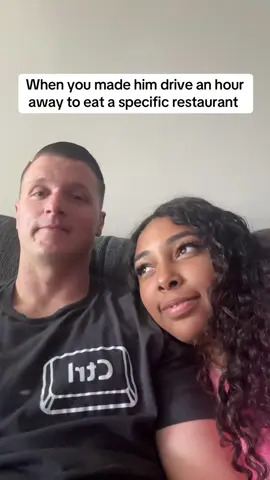 Cranky the whole ride just to be happy once he has his food 🙄😒 #couplecomedy #marriagehumor #interracialcouple #husbandwife #tiktokcouple #marriedlife #armywife #parentsoftiktok #armywife #couple #funnycouple 