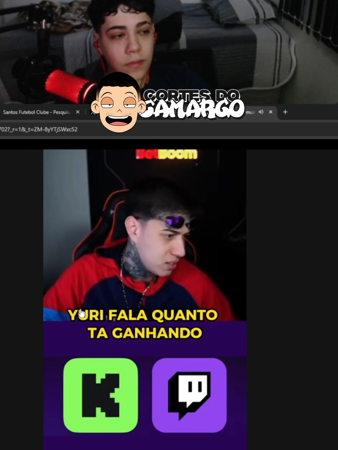 YURI22 FALA QUANTO TÁ GANHANDO NA KICK #cortesdocamargo #yuri22 #yuri22clips #kick #tropadogoti