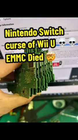 Nintendo Switch Oled klątwa Wii U 💀💀 EMMC przestają działać 🤯 Więcej konsol z nand SKhynix przestaje działać ... Na 8 konsolach tylko 3 z modDem i to Instynkt ... Ta pamięć jest bardzo słaba... dzięki @sthetix udaje się uratować te konsole.. #NintendoSwitch #died