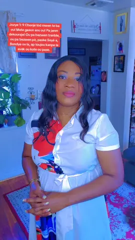 Chonje lòd mwen te ba ou! Mete gason sou ou! Pa janm dekouraje! Ou pa bezwen tranble, ou pa bezwen pè, paske Seyè a, Bondye ou la, ap toujou kanpe la avèk ou kote ou pase.#christiantiktok #haitiantiktok #chretien #musiquechretienne #chretienne 