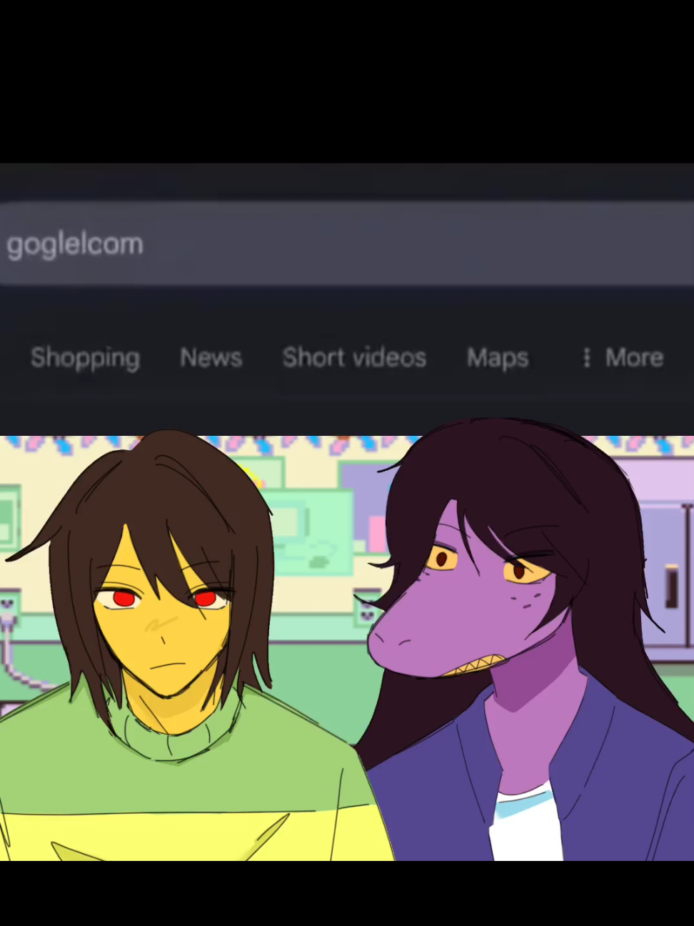 Kris and Susie working on their school project 🥀 | ac: ziasnblou and @💛  #deltarune #kris #susie #drawings #fyp #foryou #xbyzca 