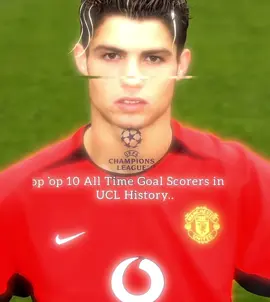 Top 10 all time goal scorers in UCL history… 🔥 😮 ⚽️ #fyp #viral #tiktokedits #footballedit 