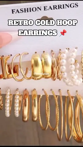 Hoop earrings pearl resin hypoallergenic piercing set jewelry accessories 18 pairs😍 CLICK YELLOW BASKET NA👇 #retrogoldhoopearringset  #Goldhoopearrings  #Fypviral  #supportmysmallbusiness 