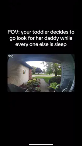 Mind you this is my scared child so i was surprised she even went out there #fyp #momlife #sahm #toddler #sleeping #ringdoorbell #momof3