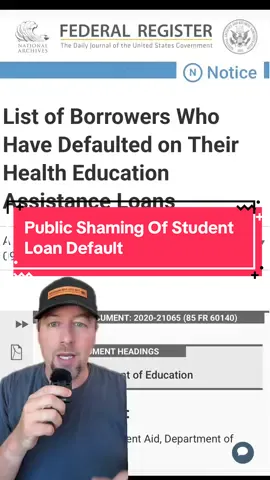Did you know that the Department of Education used to publish a list of names of borrowers who defaulted on their federal student loans? What are your thoughts - good or bad idea? #studentloans #studentloandebt #collections #default 