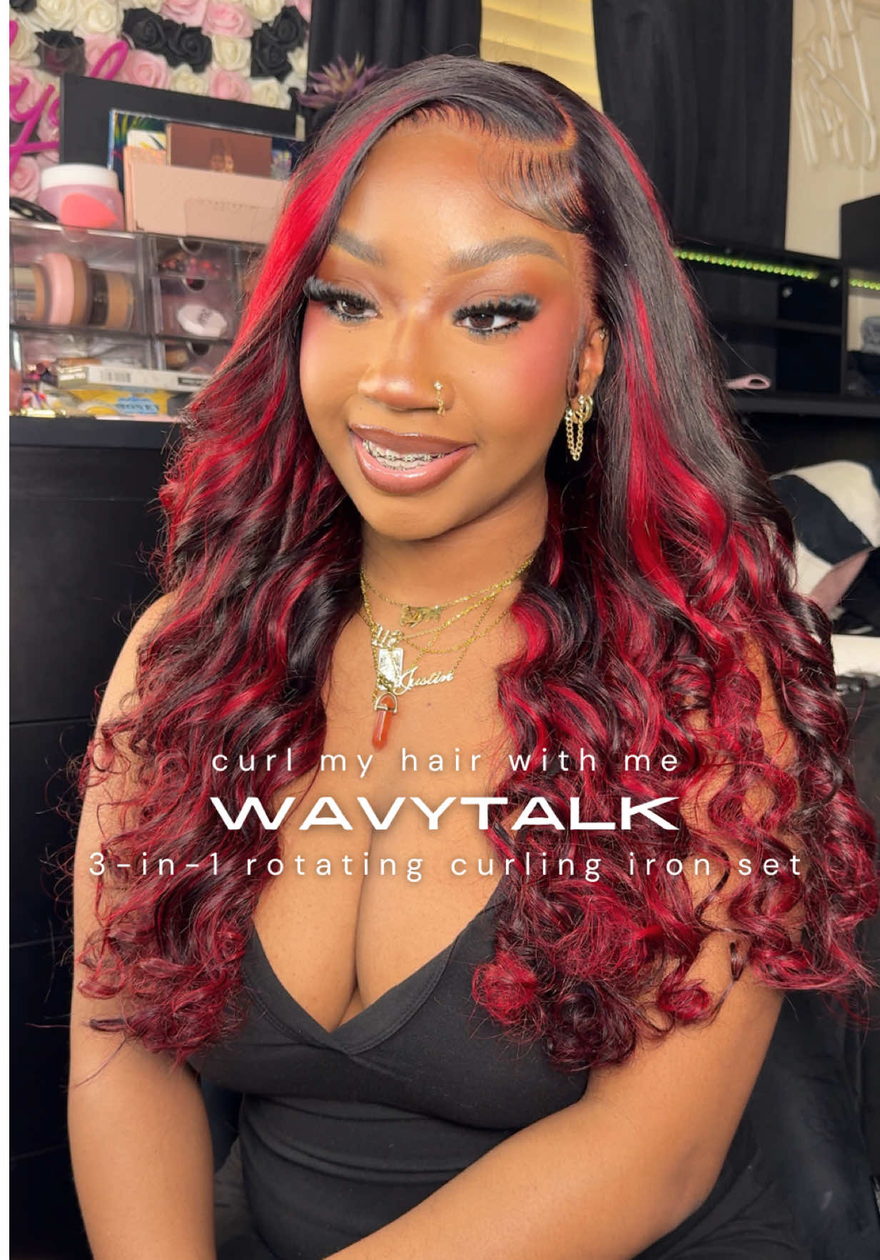 Curl my hair with me ❤️‍🔥 @wavytalkofficial #wavytalk #wavytalkhair #Wavytalkcurlmakerpro #wavytalkrotatingcurlingiron #curlingtutorial #curlingiron 