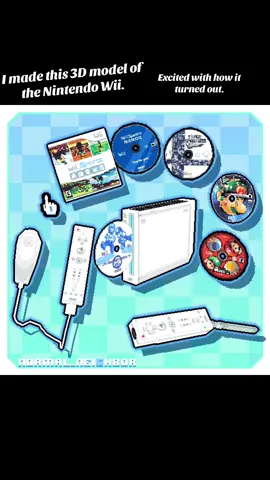 I made this Nintendo Wii 3D model! #lowpoly #lowpolyart #pixelart #pixelartist #wii #nintendowii #nintendo #videogames #foryou #fyp #fypシ #foryoupage #3dmodeling #gameart 