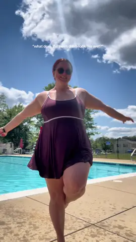 big fan of wearing swim dresses to the pool & splash pad 🐬✨ #swimdress #swimsuit #swimwear #Summer 