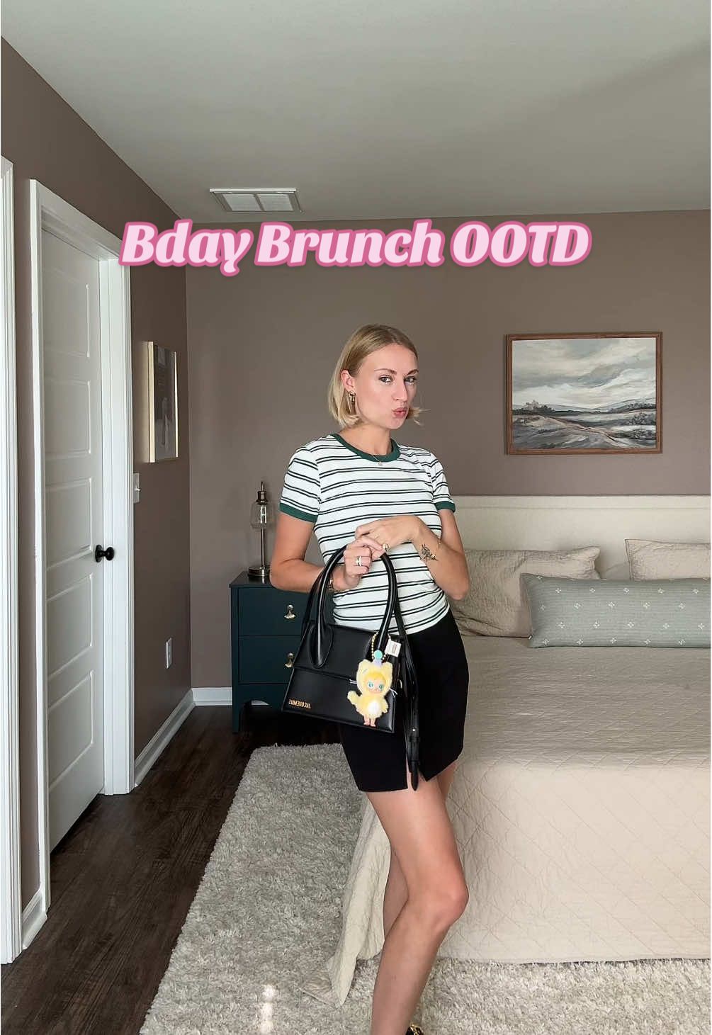 Early bday brunch #OOTD with the cutest little #babymolly 💗#bagcharm #fitcheck #miniskirtoutfit #leoseason 