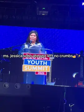 she ate and left no crumbs! #jessicasoho #kmjs #globalyouthsummit2025 #politics #votes #votewisely #kapusomojessicasoho #politicaltiktok #political #philippinepolitics #CapCut #foryou #foryoupage #foryouuuuuuuuuuuuu #upuangloc9 