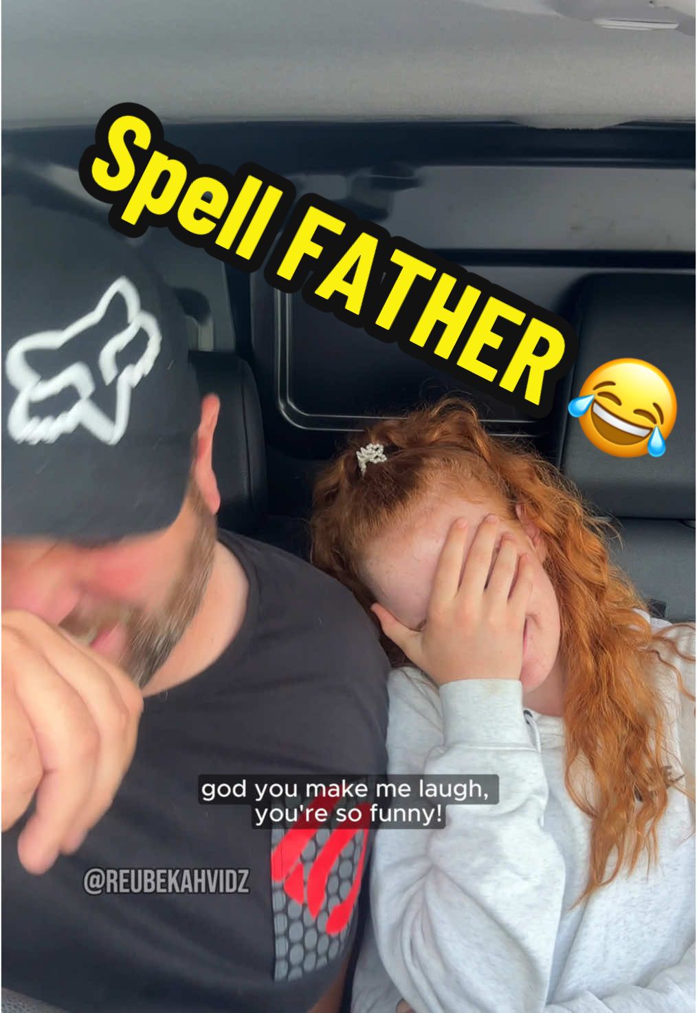 Asking my daughter to spell FATHER 😂 #fyp #foryou #foru #foryour #foryoupage❤️❤️ #riddle #daughter #spellfather #reubekahvidz #prankvideo #react #stepdad 