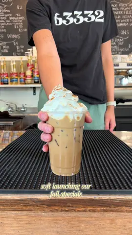 Any guesses??🤫 #fyp #foryoupage #coffeeshop #icedcoffee #fall #fallvibes #coffeetiktok #coffeetok #SmallBusiness #shoplocal #missouri #fallspecials 