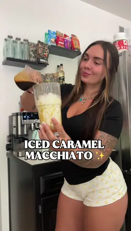 Iced Caramel Macchiato ❤️🤌🏼🔥 which ones should I make next?! #coffee #fyp #coffeetime #icedcoffee 