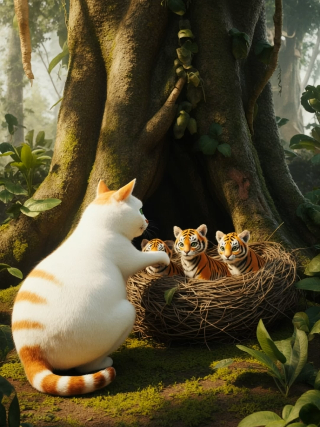Happy to get fresh milk for baby tigers #funnycatvideo #reccomendation #catsoftiktok #catsofinstagram #funnymoments #dadycat #cartoon #rec #brainrot