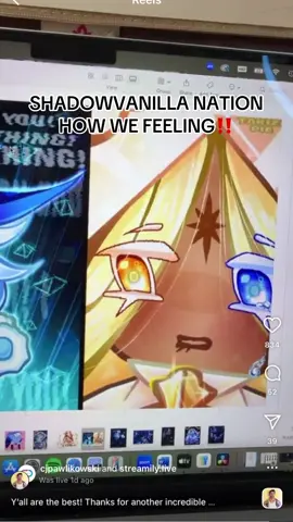 FROM CJ’S INSTAGRAM LIVE YESTERDAY ! EDIT : this vids intention was not to say it was actually canon, I just wanted to share that cj enjoys shadowvanilla!! #pureshadow #shadowvanilla #puremilk #crk #cookierunkingdom 