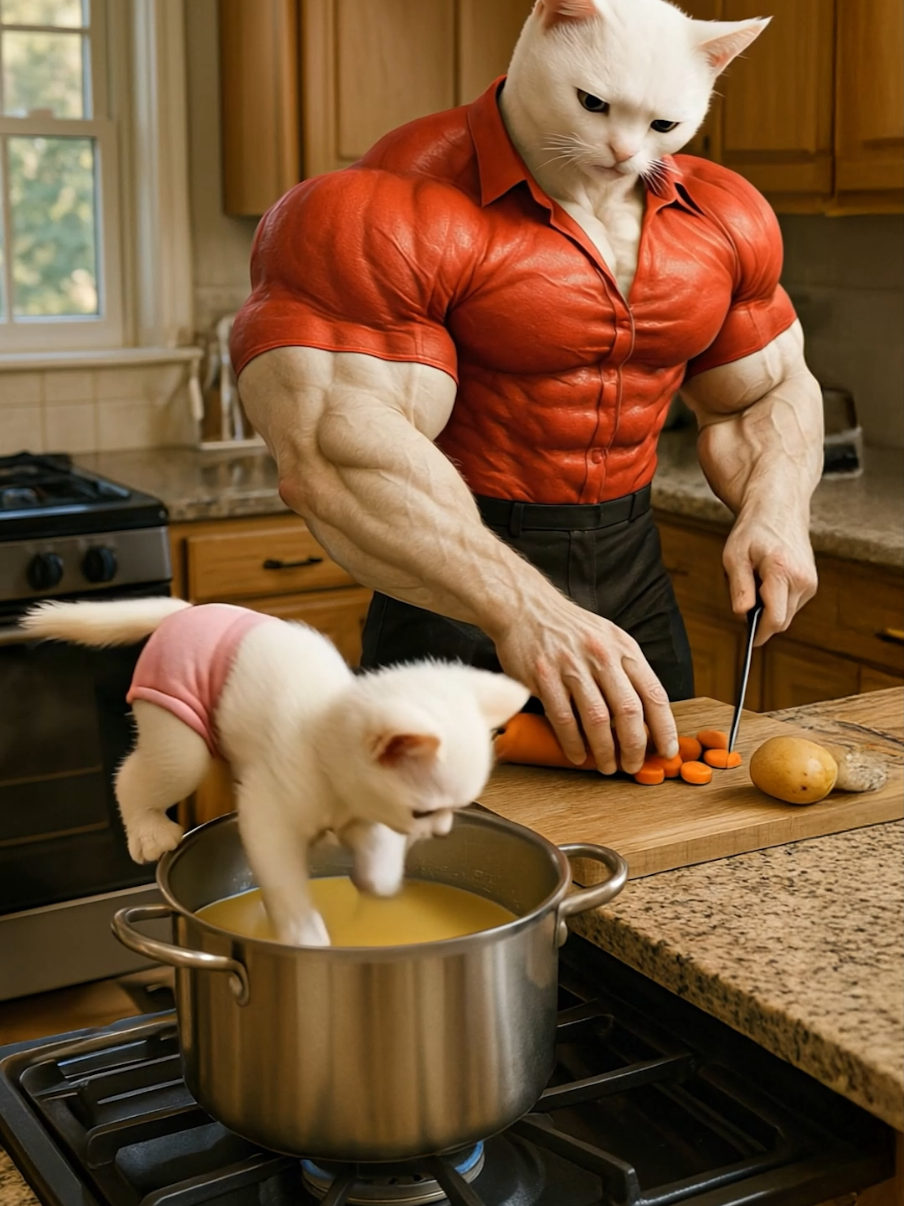 The Kitten in the Pot😱🍛
