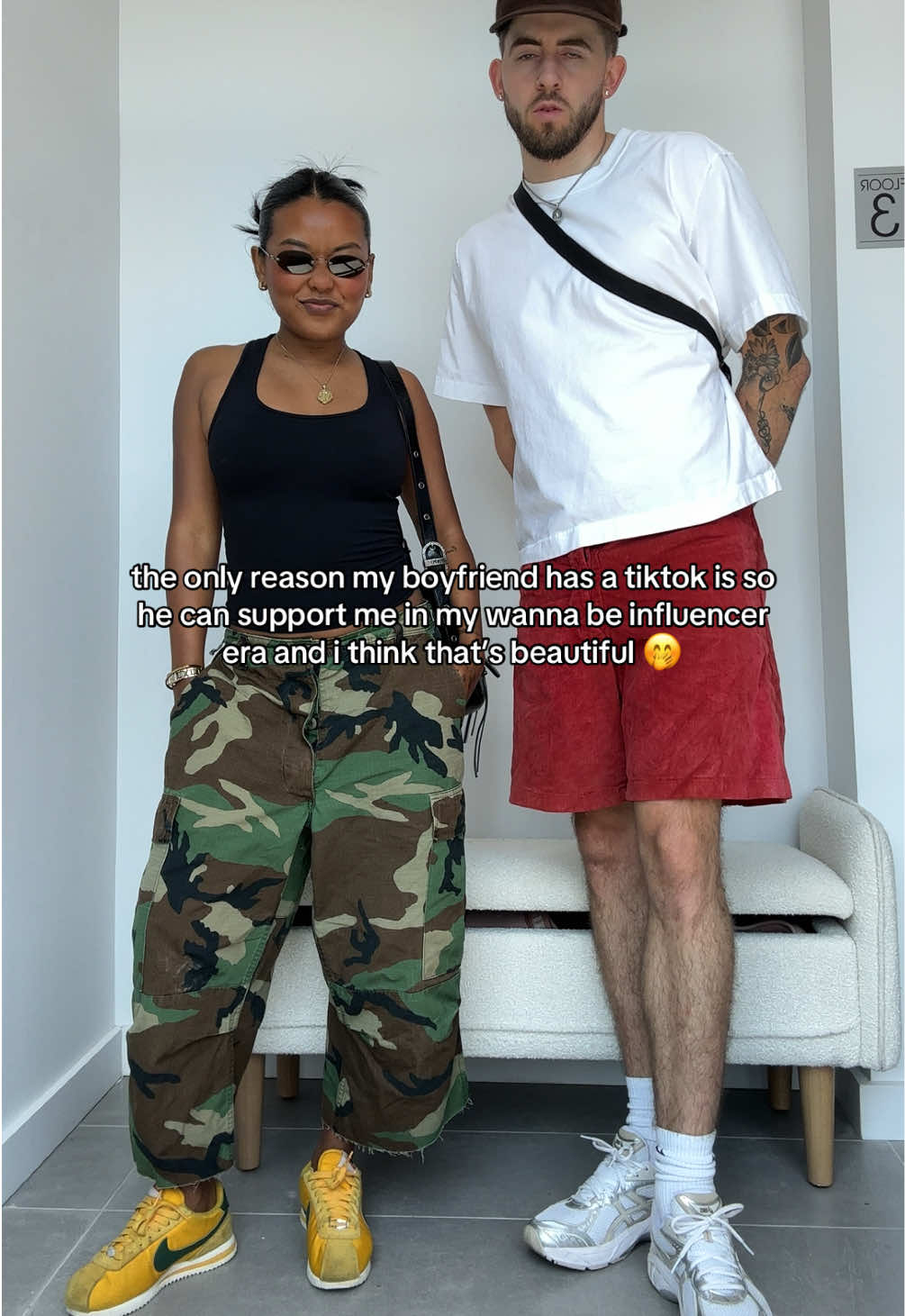 he quite literally only has the app to like all of my posts 🙂‍↕️ my king!! #summerfits #coupleoutfits #streetsyle #brooklynsummer #boyfriendgoals 