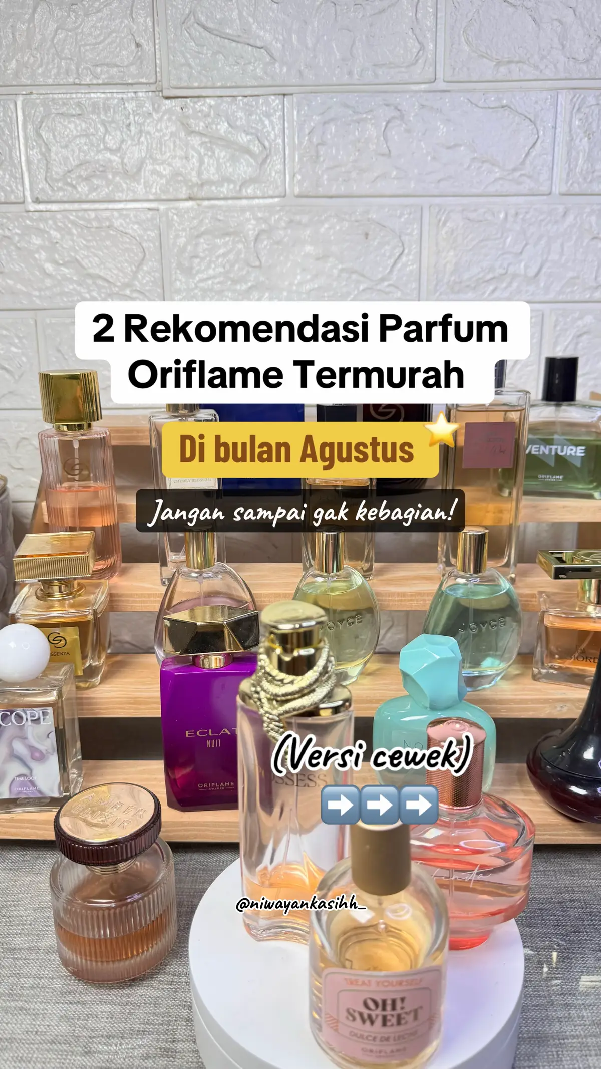 Dua parfum Oriflame ini vibes-nya beda banget tapi sama-sama bikin nyaman! ✨ Infinita buat yang kalem & anggun 🍮 Dulce de Leche buat yang ceria & manis Kamu tim yang mana? Diskon bulan ini, buruan cobain 💌 #ParfumOriflame #InfinitaEDP #DulceDeLeche #ParfumWanita #WangiCewekBanget #ParfumDiskon #OriflameIndonesia #reviewparfum 