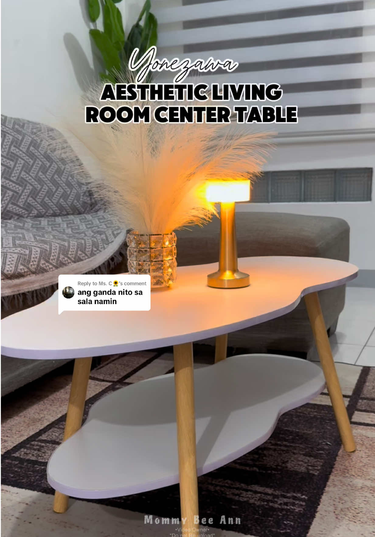 Replying to @Ms. C🌻 Gandaa nga tlg nitong Aesthetic Living Room Table ng Yonezawa. Get yours now. Click the basket. #livingroomtable  #centertable  #aesthetictable  #aesthetichome #homefinds  #homefurniture 