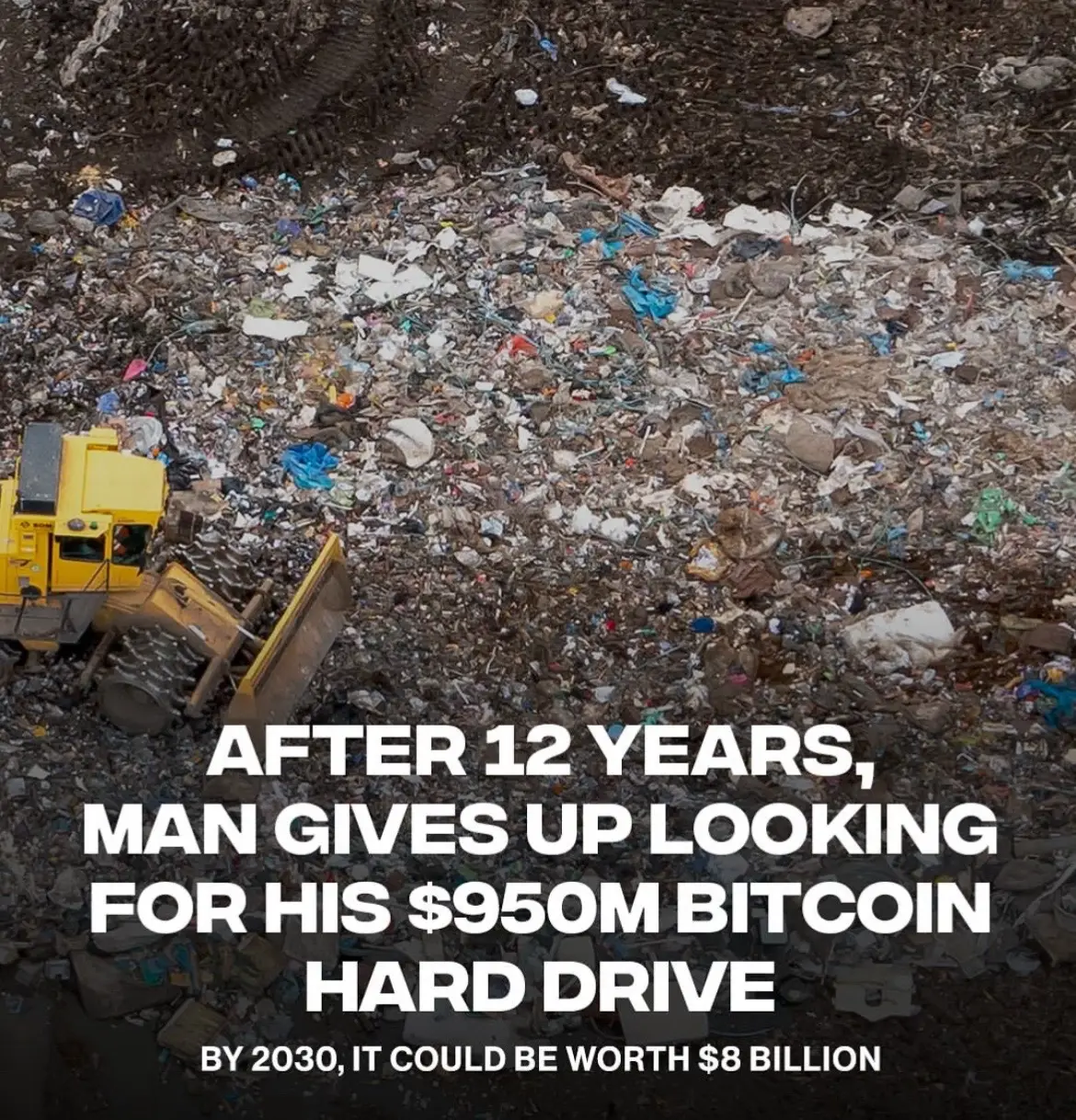 James Howells, an IT specialist from Newport, Wales, accidentally threw away a hard drive in 2013 that had the private key to 8,000 Bitcoins. Today, that amount is worth about $950 million. For 12 years, he tried to get it back from a local landfill. He came up with high-tech search plans, offered to pay for the whole operation, and even thought about buying the landfill to look for it. But local officials and a British court said no. They pointed to environmental rules and stated that once something is dumped, it legally belongs to the landfill.