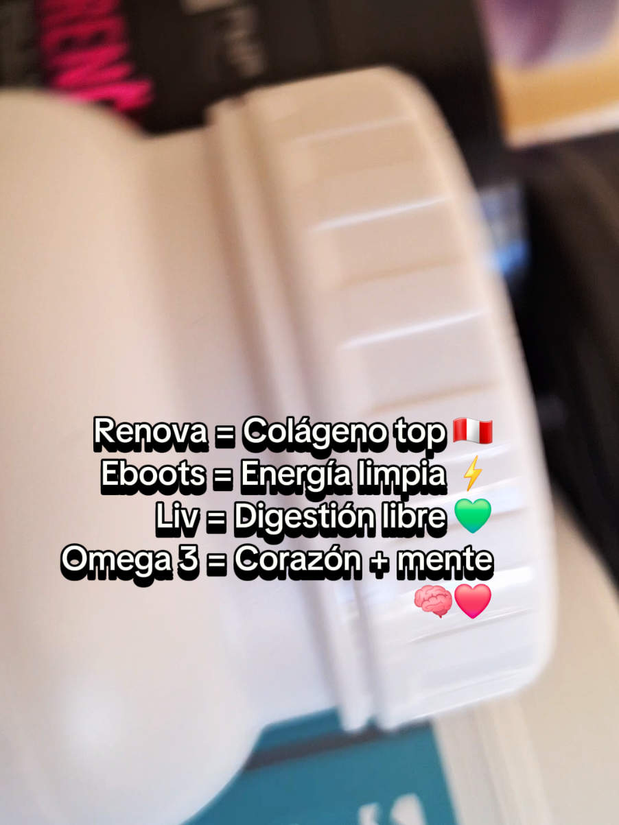 Los mejores productos del Perú 🇵🇪. Para cuidar tu cuerpo desde adentro. 💚 Digestión, Energía, Salud mental y física, Piel, cabello, uñas y articulaciones #colagenorenova #omega360 #liv #Eboots 