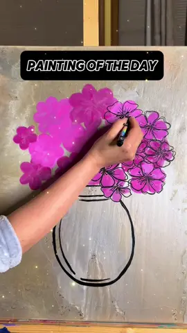 🌸Beautiful gold background painted by an amazing artist named Sarina Black. I added a colorful flower to this beautiful work of art.  . #repost #painting  #artwork #artist #pnwartist #art #artastherapy 