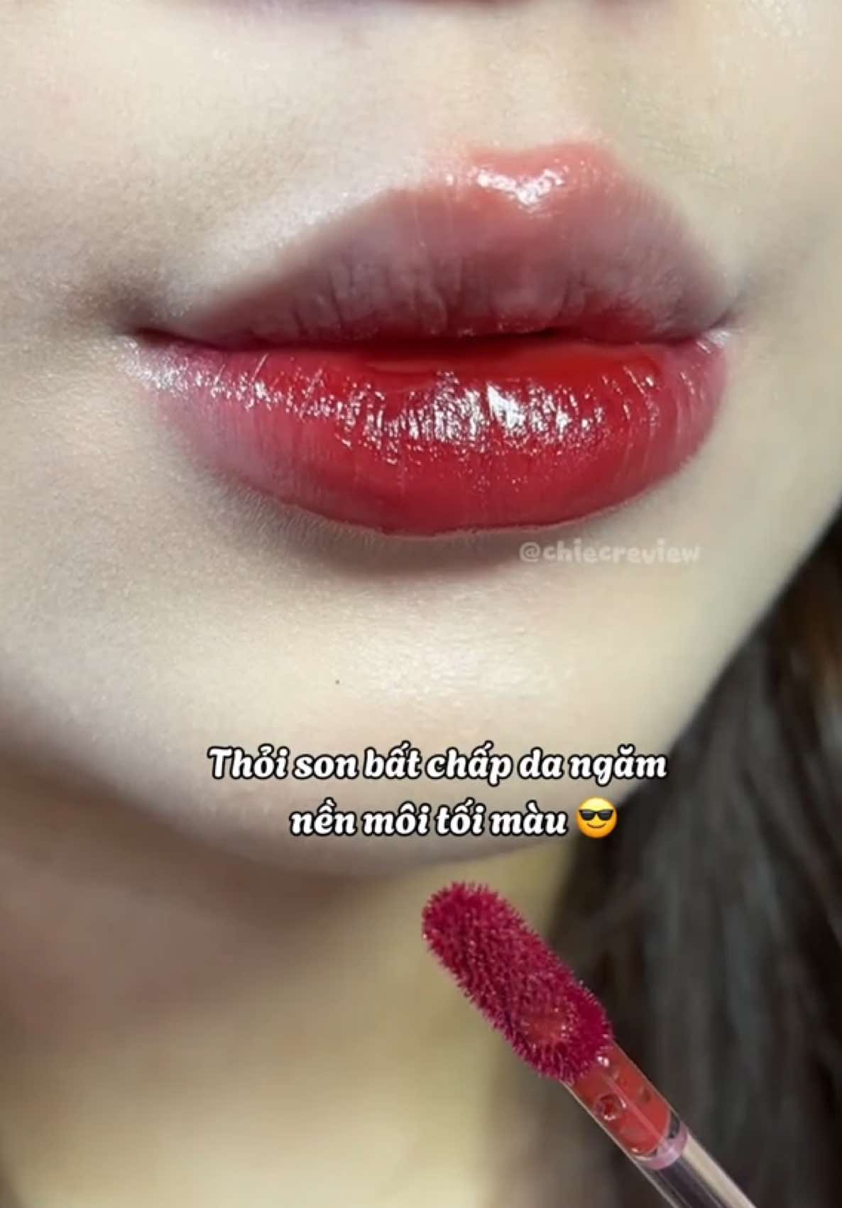 Son tint lì Bbia mukbang water tint 04 !! 🍒 #bbiamukbang #chiecreview #sonbong #sontintli #reviewson #swatchson #watertint #fyp #bbia 