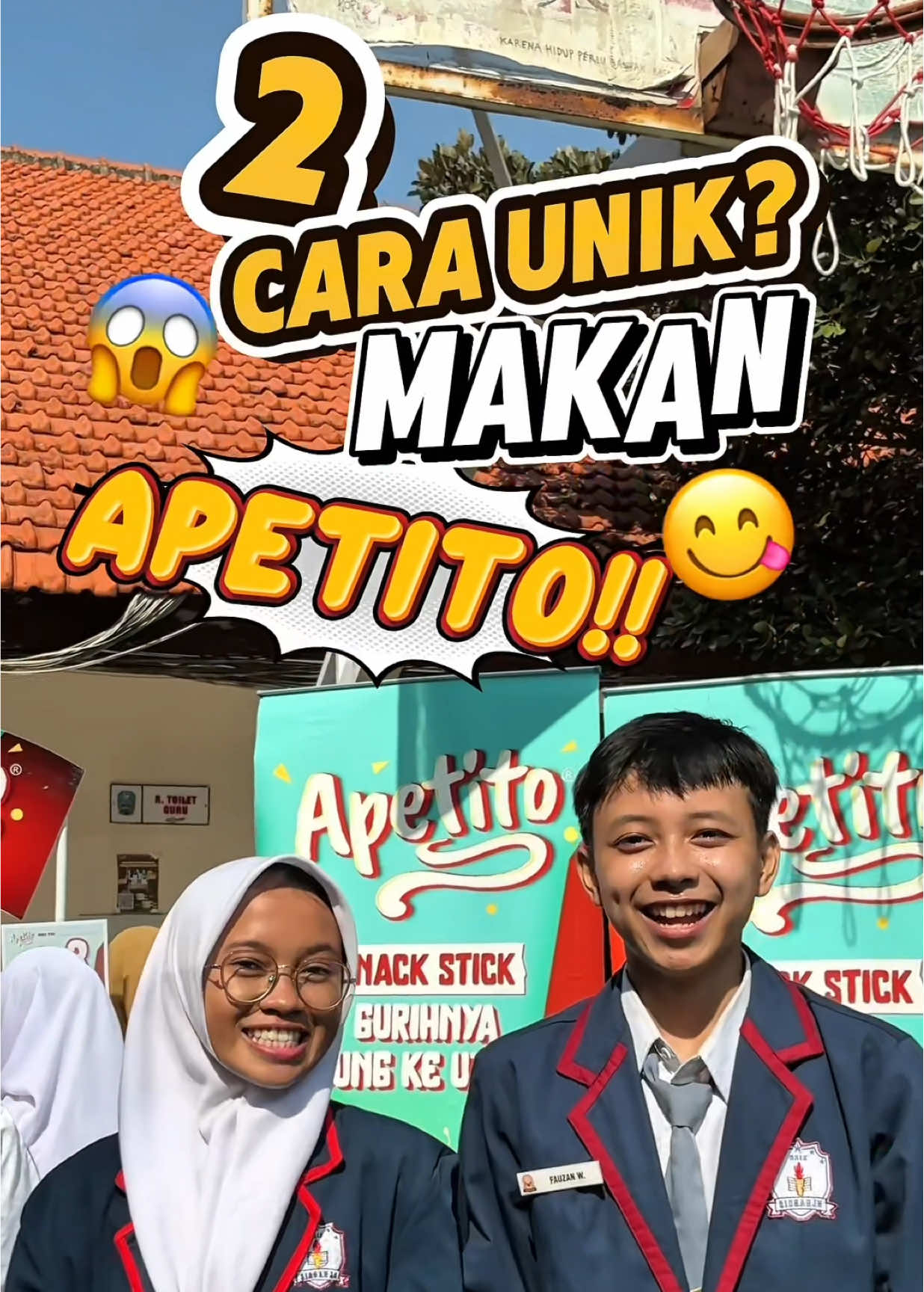 𝗖𝗥𝗘𝗭 𝗖𝗥𝗘𝗭 𝗖𝗥𝗘𝗭 𝗖𝗥𝗘𝗭 👀⁉️💥 HARI INI, 𝗔𝗣𝗘𝗧𝗜𝗧𝗢 𝗦𝗡𝗔𝗖𝗞 𝗦𝗧𝗜𝗖𝗞 MENGADAKAN ROADSHOW DI SMKN 1 SIDOARJO, LOH 😱  NAH, di video ini kalian bisa liat 2 cara makan unik ala snack tick apetito 🤤🤏🏻 𝗝𝗔𝗡𝗚𝗔𝗡 𝗟𝗨𝗣𝗔 𝗖𝗢𝗕𝗔𝗜𝗡 𝗝𝗨𝗚𝗔 𝗬𝗔𝗔 😉‼️Thank you @My Apetito ! #apetitosnackstik #apetito #smkn1sidoarjo #roadshow #osissmak1d #fyp #smkbisa #smkhebat #smak1d #4upage 