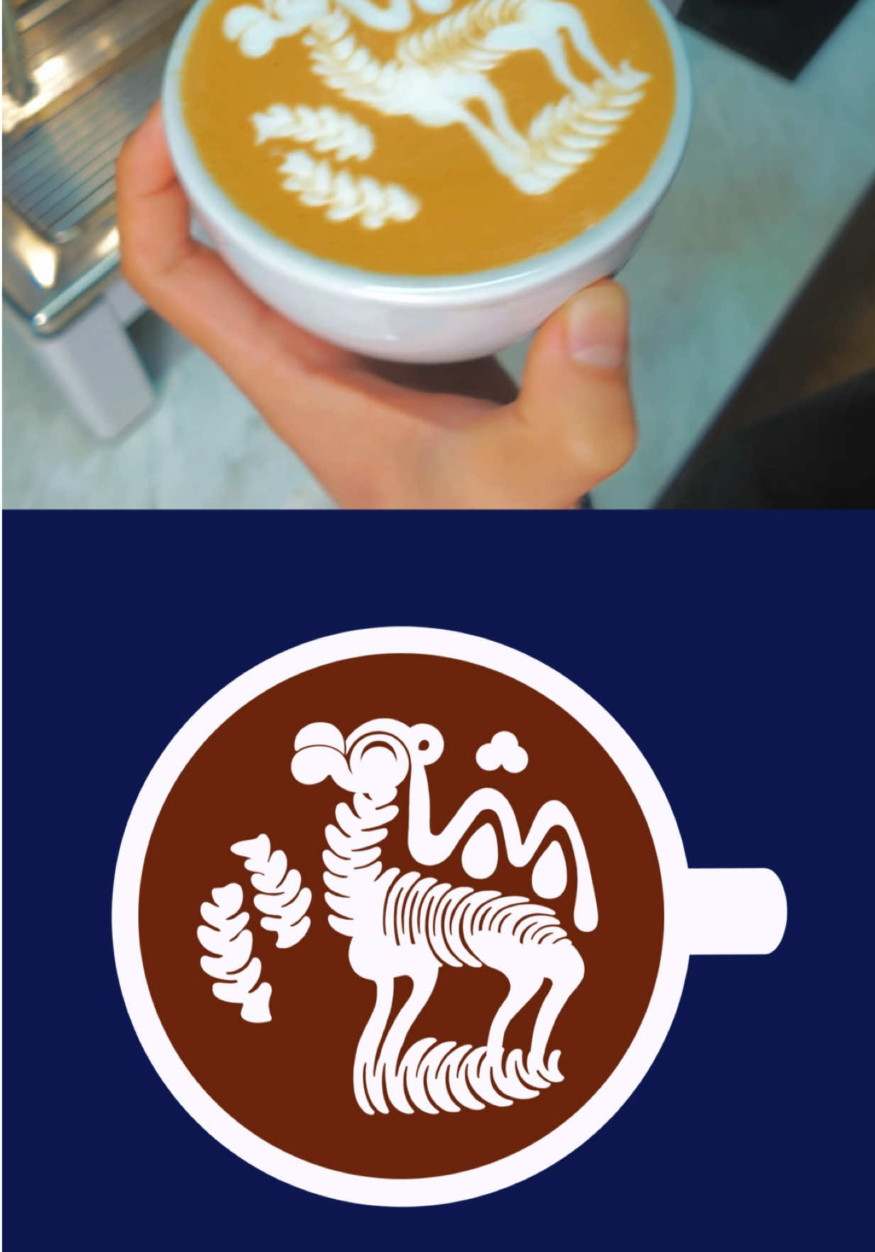 CAMEL FREE POUR TUTORIAL 🐫 Cute camel latte art - an advanced free pour level!# ✨ Save & try it later!  #LatteArt #FreePour #VuongDo