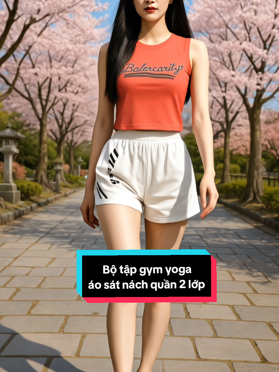 Bộ tập gym yoga aerobic nữ, áo sát nách quần 2 lớp #thuhuongshop #gym #botapyoga #botapearobic #botapgym 