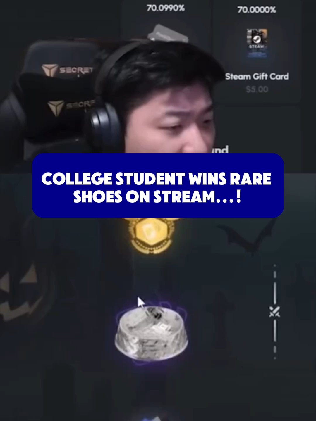 COLLEGE STUDENT WINS RARE SHOES ON STREAM...! #packdraw #fyp #paratii