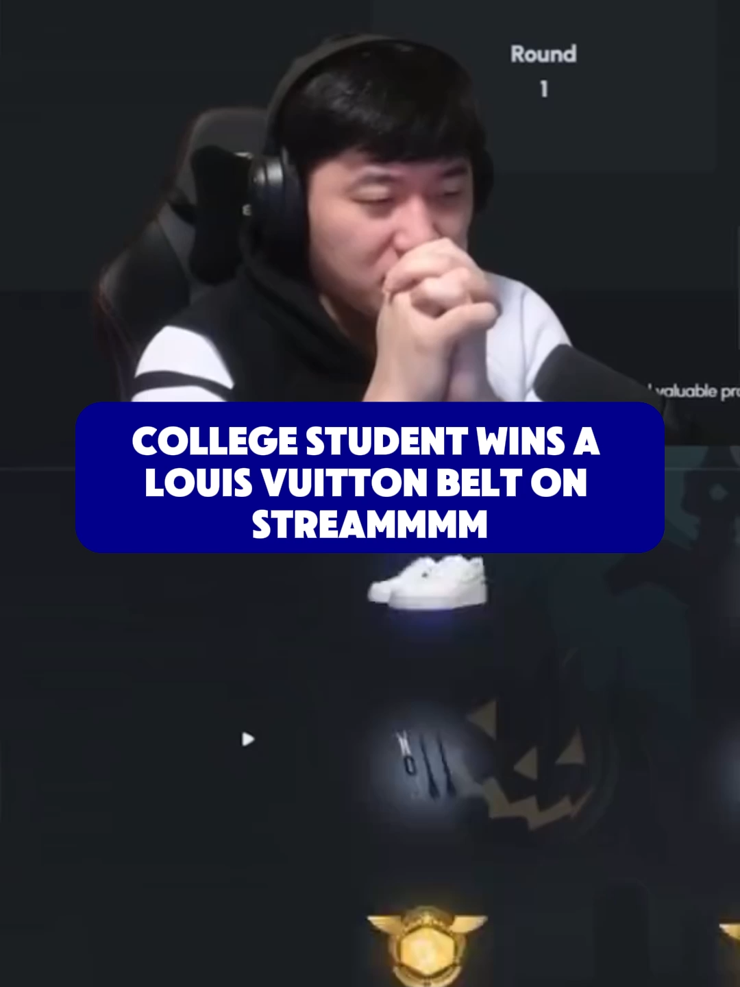 COLLEGE STUDENT WINS A LOUIS VUITTON BELT ON STREAMMMM #packdraw #fyp #paratii