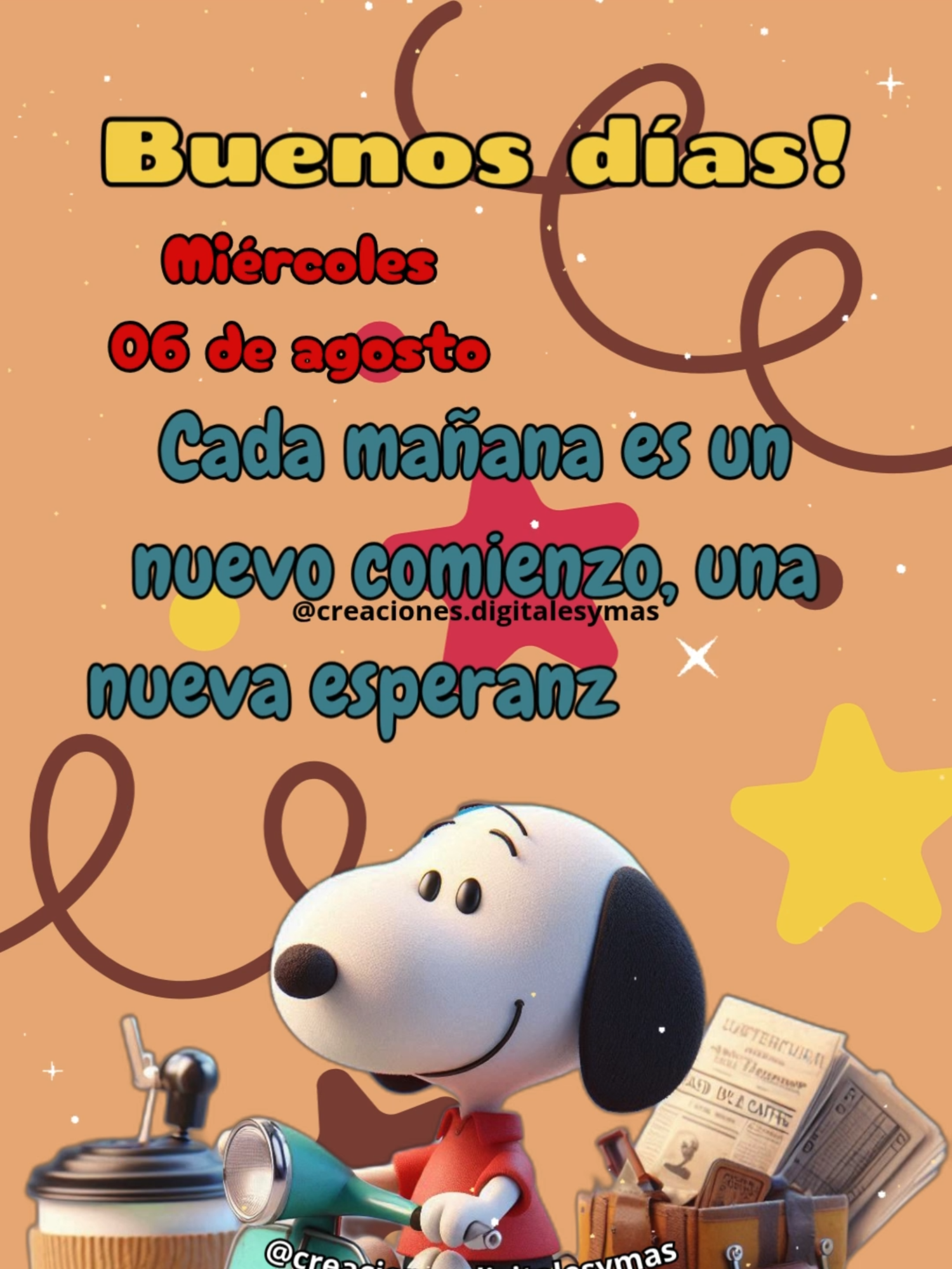 Miércoles 6 de agosto #buenosdias #lindodía #felizdia #snoopy #adachajon.gt #miercoles #miercolesdetiktok #felizmiercoles #6deagosto #agosto6 #6agosto
