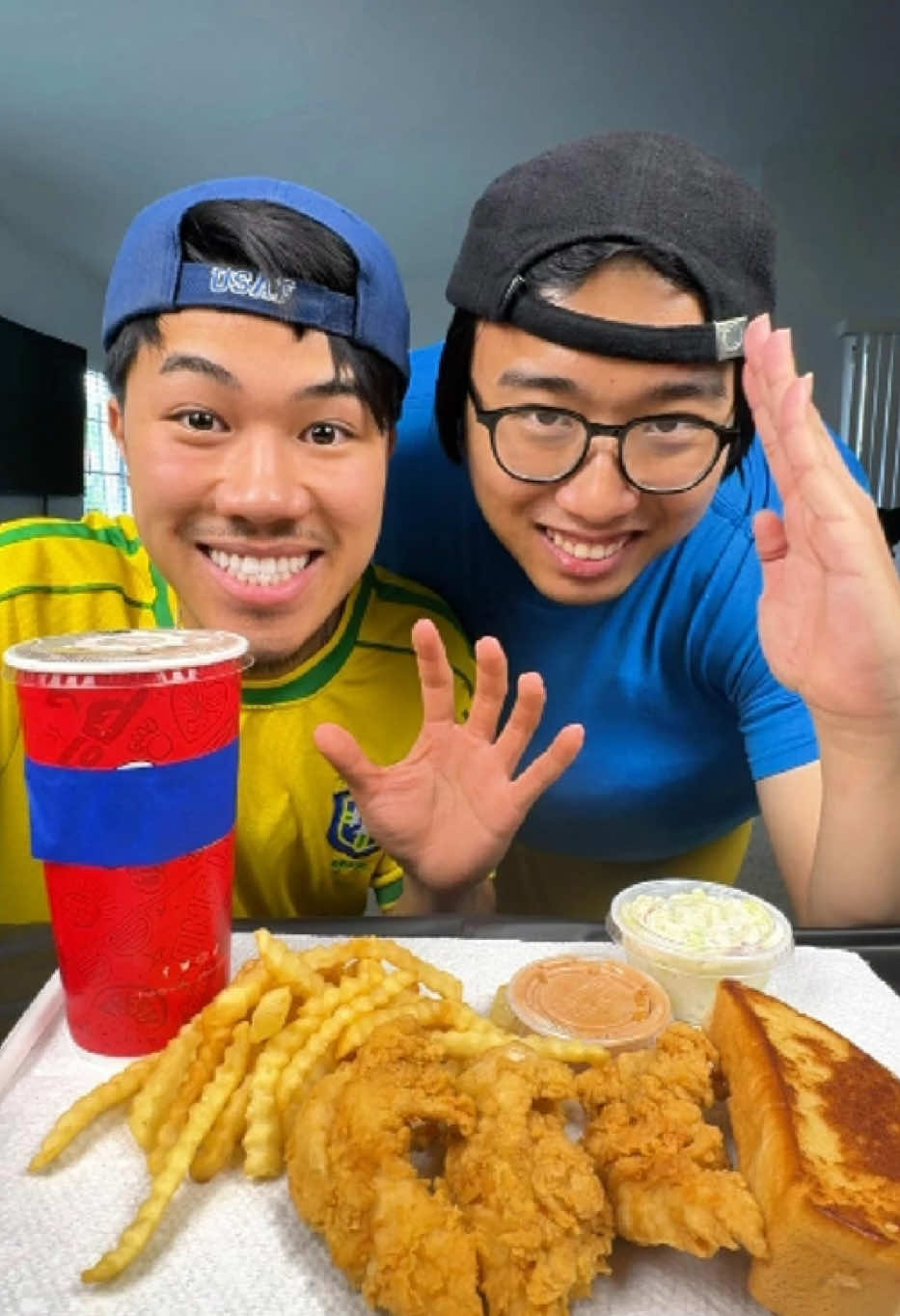 rock paper scissors food race 🐔 #fyp #funny #rockpapersissors #chickenfingers #raisingcanes #foodchallenge #foodies #eatingcontest #rockpapersissorschallenge #mukbang #carsongenal #izzyandmary #xyzbca #lifewithbrothers #atk #andytng28