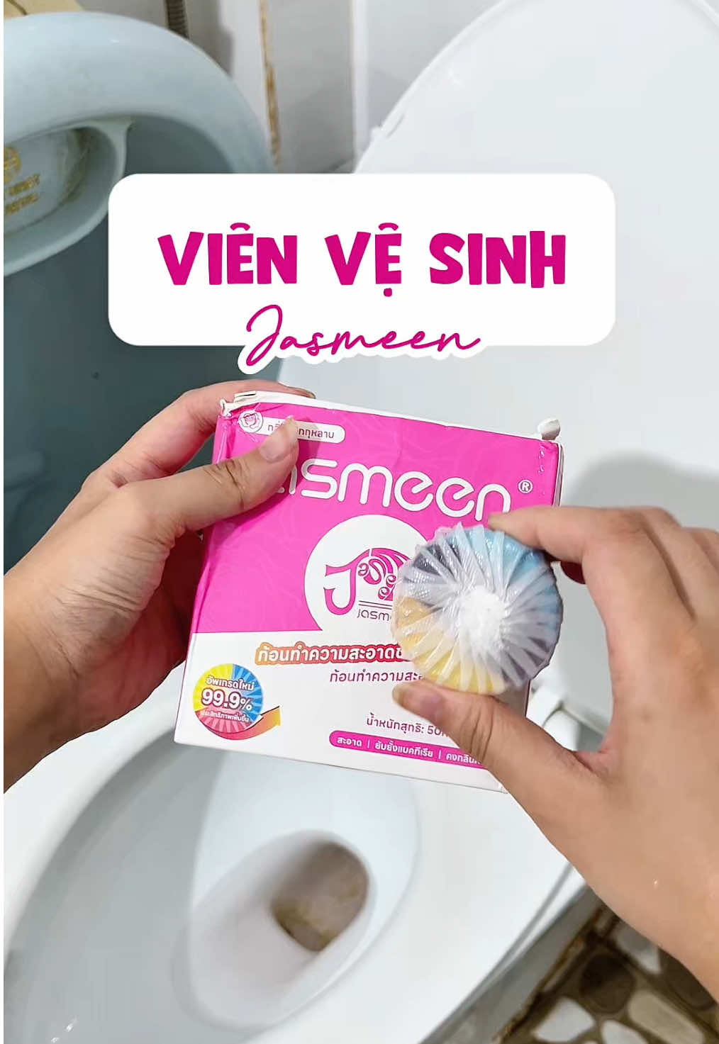 Rất recommend viên tẩy bồn cầu hãng Thái Jasmeen này luôn vừa thơm vừa làm sạch #vientayboncau #vienthaboncau #vesinhboncau #vesinhnhacua #jasmeen 