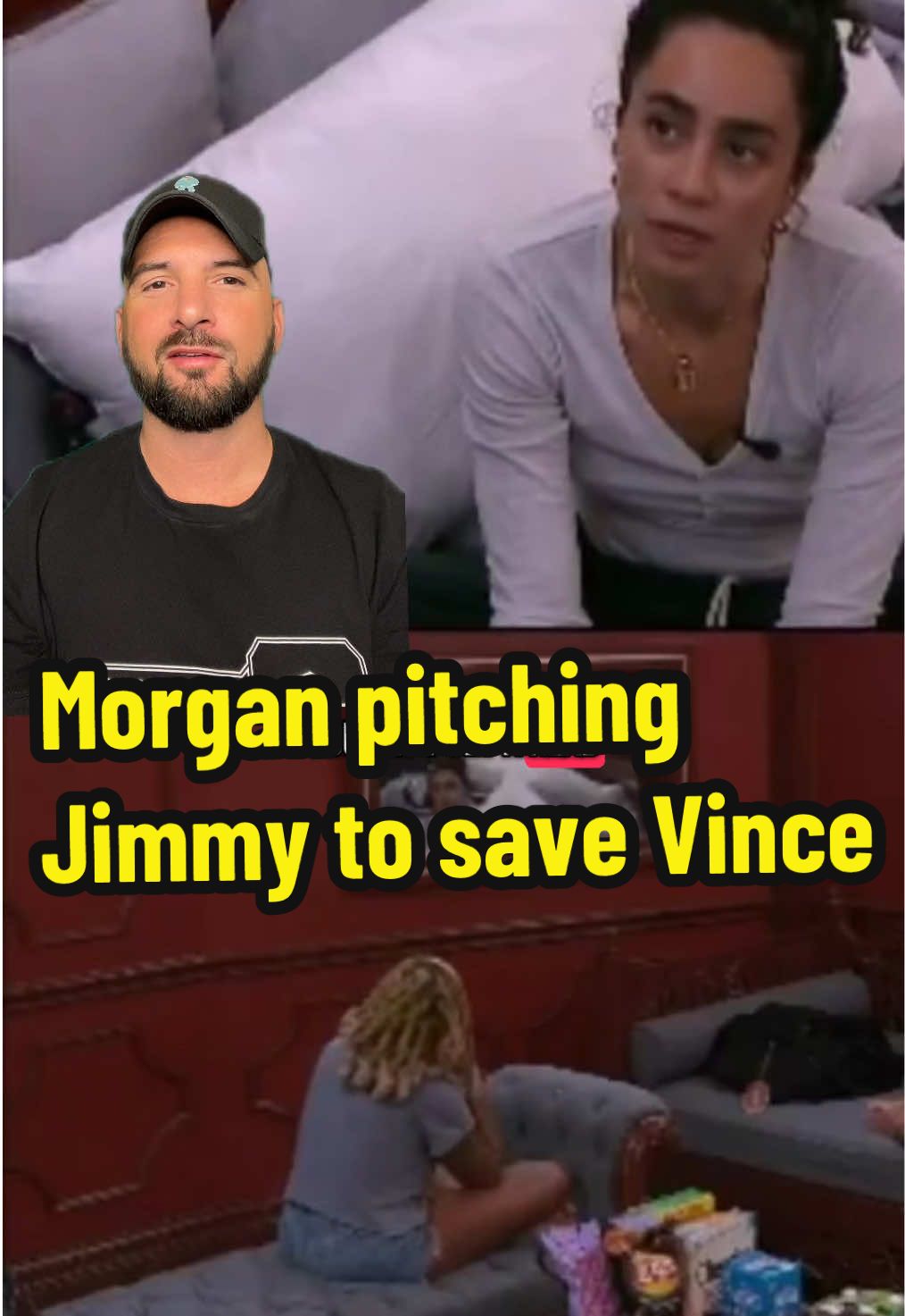 Morgan wants Jimmy on the block instead of Vince. Who will be the replacement nominee for Week 4? Who will Mickey nominate? #bb27 #greenscreenvideo #greenscreen #tv 