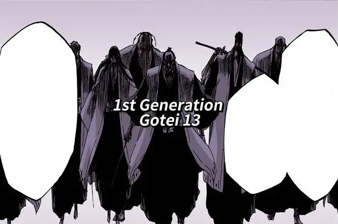 The original Gotei 13 (護廷十三隊, Goteijūsantai) refers to the first iteration of the primary military force of Soul Society founded by Genryūsai Shigekuni Yamamoto around 1000 years ago. At that time, the Gotei 13 was considered to be little more than a ruthless band of killers who were 