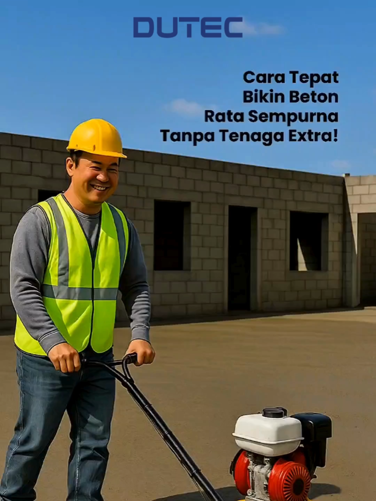 🧱 Beton cepat retak, berdebu, atau ngelupas? Finishing-nya pasti belum maksimal! Solusinya? Pakai mesin hand trowel! ⚙️ 📌 Di lapangan, masih banyak yang cuma ratain beton pakai kayu. Permukaannya kelihatan rata, tapi sebenarnya:  🔹 Kasar & cepat kotor  🔹 Pori-pori terbuka  🔹 Gampang rusak kena gesekan/cuaca Yuk, pakai mesin trowel biar lantai beton lebih padat, halus, dan tahan lama! Hubungi kami sekarang ya😉 #mesinkonstruksi #mesintrowel #Trowel #Concretetrowel #dutec