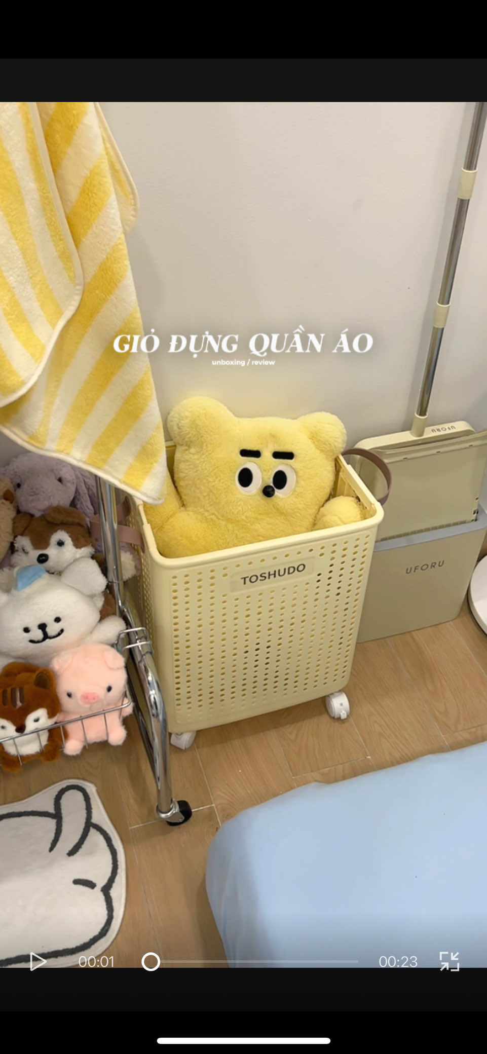 chắc phải sắm thêm 2 , 3 cái nữa quá , giỏ đựng được nhiều đồ , màu kem xinh iu lắm lun 🌟#giodungquanao #unboxing #homedecor #nghile2009 #nhacuadoisong #giadungtienich #muataitiktok #viral #dondepnhacua #toshudo 